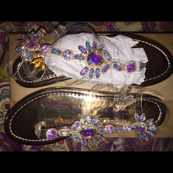 NWT Crystal sandals SIZE 10 - Picture 3 of 5